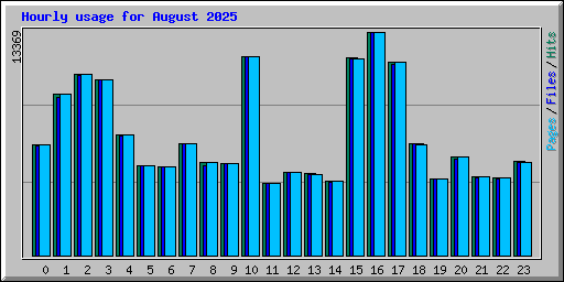 Hourly usage for August 2025